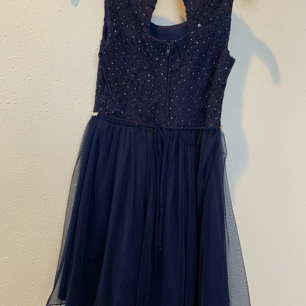 Girls Navy Holiday Dress Size 8 - Picture 5 of 6